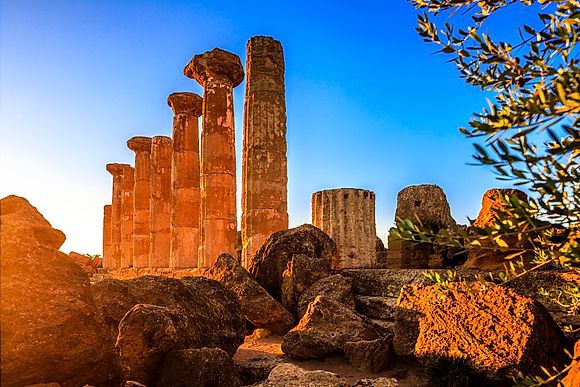Greek temples of Sicily Stock Images
