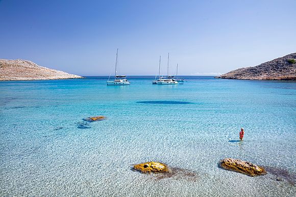 Chalki island Dodecanese Greece Stock Images